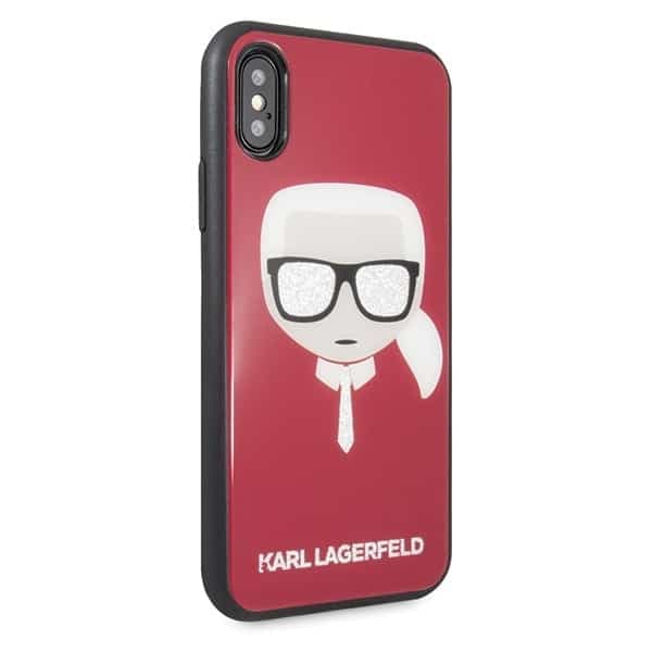 Karl Lagerfeld Glitter Karl`s Head - θήκη για Apple iPhone X/Xs - Κόκκινο 5