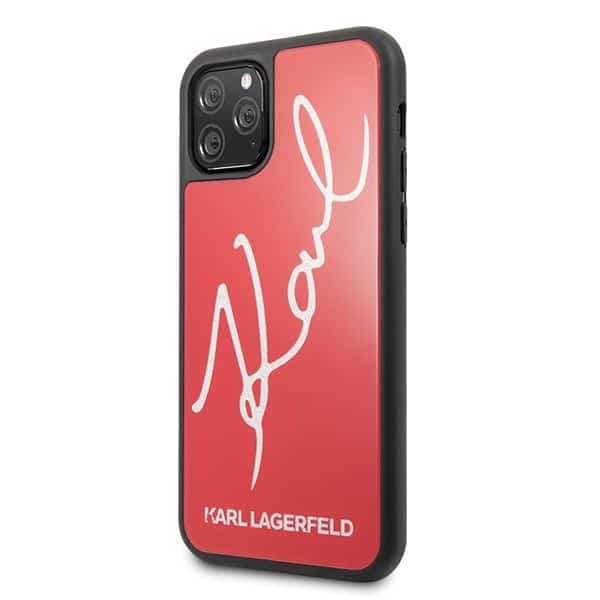 Karl Lagerfeld Signature Glitter - θήκη για Apple iPhone 11 Pro Max - Κόκκινο 2