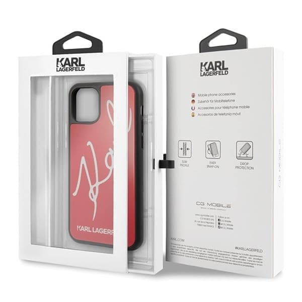 Karl Lagerfeld Signature Glitter - θήκη για Apple iPhone 11 Pro Max - Κόκκινο 7