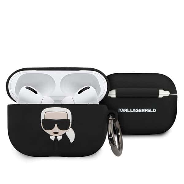 Karl Lagerfeld KLACAPSILGLBK Κάλυμμα για AirPods Pro μαύρο/Black Silicone Ikonik