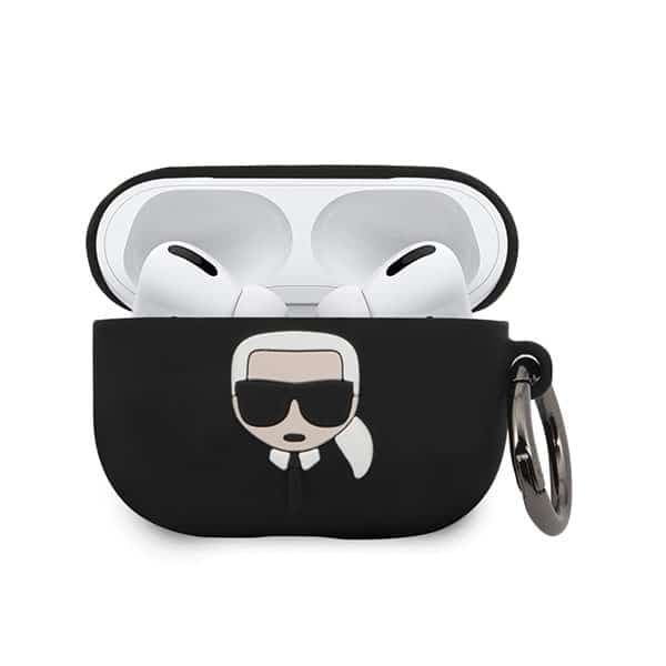 Karl Lagerfeld KLACAPSILGLBK Κάλυμμα για AirPods Pro μαύρο/Black Silicone Ikonik 2