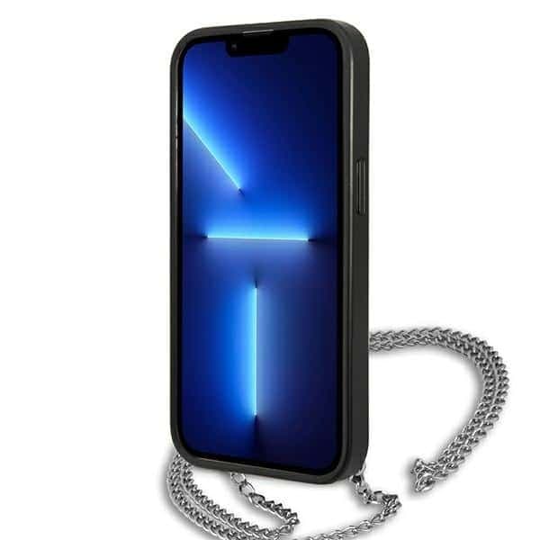 Karl Lagerfeld Leather Textured and Chain - θήκη για Apple iPhone 13 Pro Max - Μαύρο 5