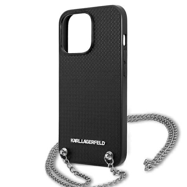 Karl Lagerfeld Leather Textured and Chain - θήκη για Apple iPhone 13 Pro Max - Μαύρο 6