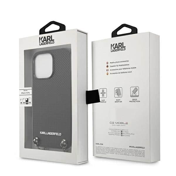 Karl Lagerfeld Leather Textured and Chain - θήκη για Apple iPhone 13 Pro Max - Μαύρο 8