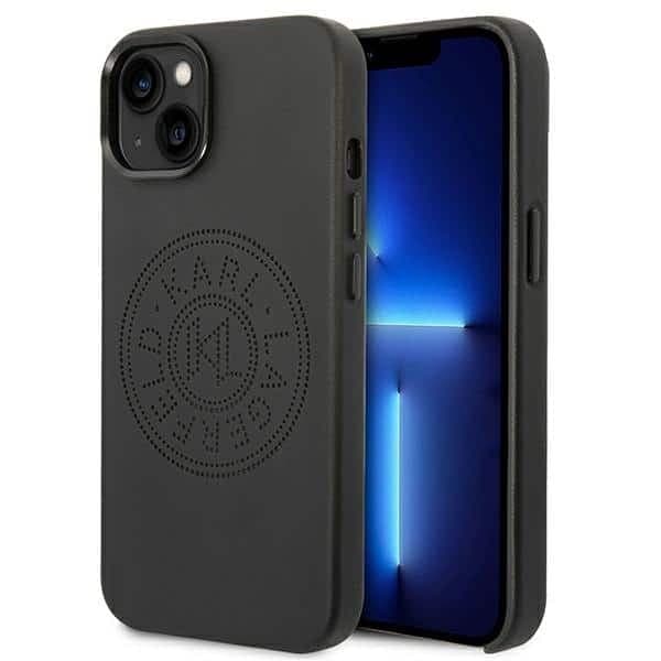 Karl Lagerfeld Leather Perforated Logo - θήκη για Apple iPhone 14 Plus - Μαύρο