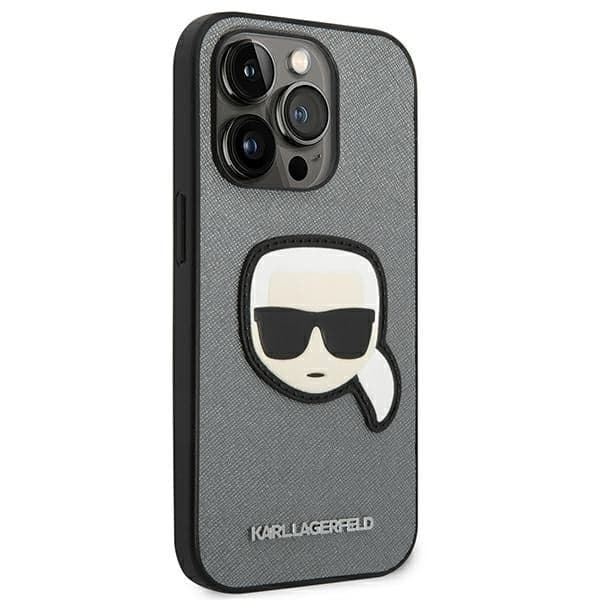 Karl Lagerfeld Saffiano Karl`s Head Patch - θήκη για Apple iPhone 14 Pro - Διάφανο 4