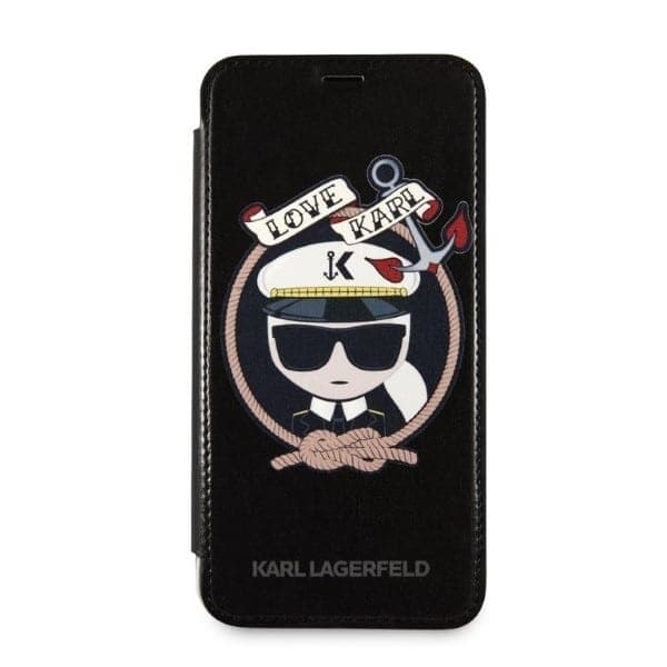 Karl Lagerfeld Signature Glitter - θήκη για Apple iPhone X / XS - Μαύρο 5