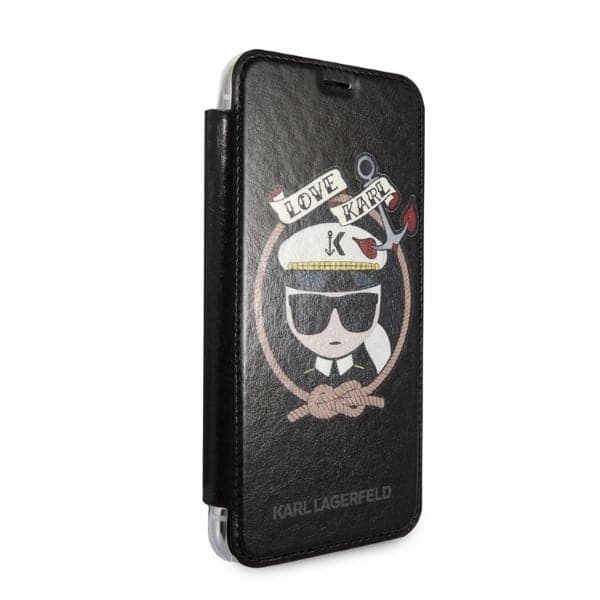 Karl Lagerfeld Signature Glitter - θήκη για Apple iPhone X / XS - Μαύρο 6
