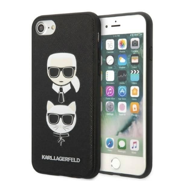 Karl Lagerfeld Saffiano Karl&Choupette Head - θήκη για Apple iPhone 7 / 8 SE (2020) (2022) - Μαύρο