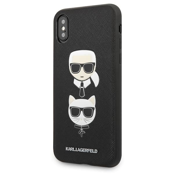 Karl Lagerfeld Saffiano Karl&Choupette Head - θήκη για Apple iPhone X / XS - Μαύρο 2