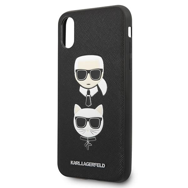 Karl Lagerfeld Saffiano Karl&Choupette Head - θήκη για Apple iPhone X / XS - Μαύρο 3