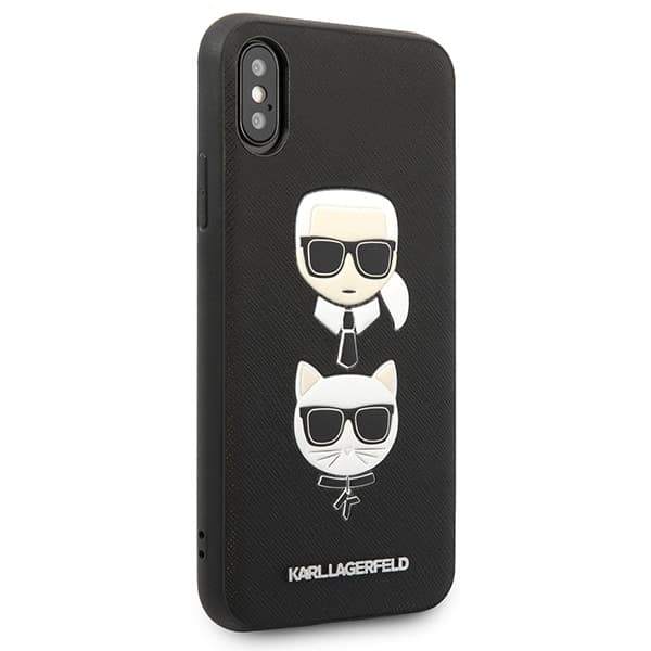 Karl Lagerfeld Saffiano Karl&Choupette Head - θήκη για Apple iPhone X / XS - Μαύρο 5