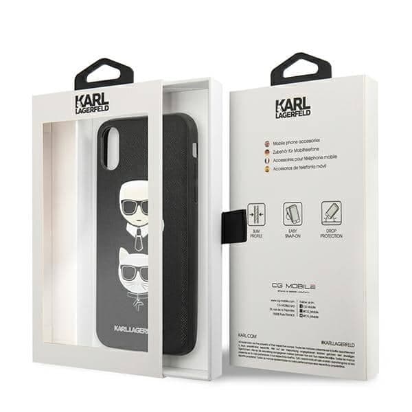 Karl Lagerfeld Saffiano Karl&Choupette Head - θήκη για Apple iPhone X / XS - Μαύρο 7