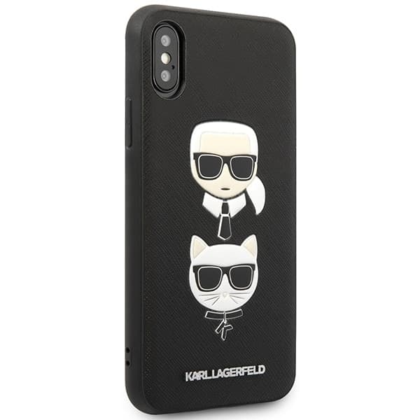 Karl Lagerfeld Saffiano Karl&Choupette Head - θήκη για Apple iPhone XS Max - Μαύρο 5