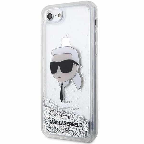 Karl Lagerfeld Liquid Glitter Karl's Head - θήκη για Apple iPhone 7 / 8 SE (2020) (2022) - Ασημί 2