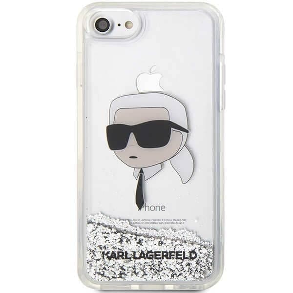 Karl Lagerfeld Liquid Glitter Karl's Head - θήκη για Apple iPhone 7 / 8 SE (2020) (2022) - Ασημί 3