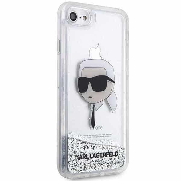 Karl Lagerfeld Liquid Glitter Karl's Head - θήκη για Apple iPhone 7 / 8 SE (2020) (2022) - Ασημί 4