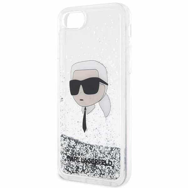 Karl Lagerfeld Liquid Glitter Karl's Head - θήκη για Apple iPhone 7 / 8 SE (2020) (2022) - Ασημί 6