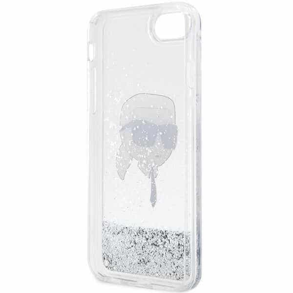 Karl Lagerfeld Liquid Glitter Karl's Head - θήκη για Apple iPhone 7 / 8 SE (2020) (2022) - Ασημί 7