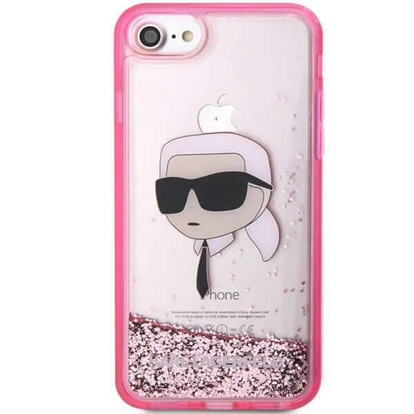 Karl Lagerfeld Liquid Glitter Karl's Head - θήκη για Apple iPhone 7 / 8 SE (2020) (2022) - Ροζ 3