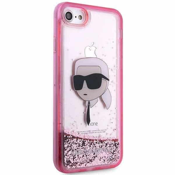 Karl Lagerfeld Liquid Glitter Karl's Head - θήκη για Apple iPhone 7 / 8 SE (2020) (2022) - Ροζ 4