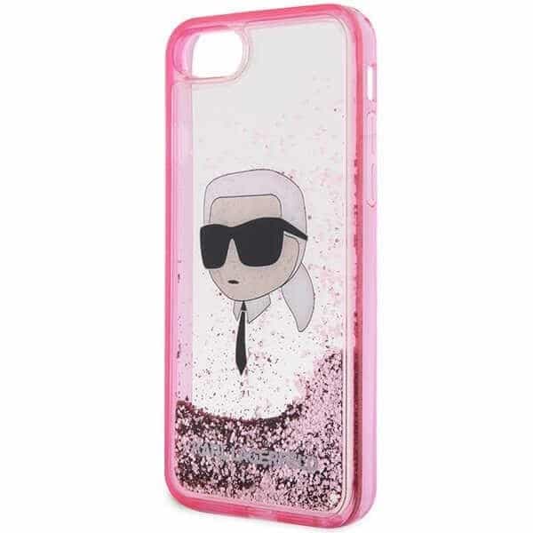 Karl Lagerfeld Liquid Glitter Karl's Head - θήκη για Apple iPhone 7 / 8 SE (2020) (2022) - Ροζ 6