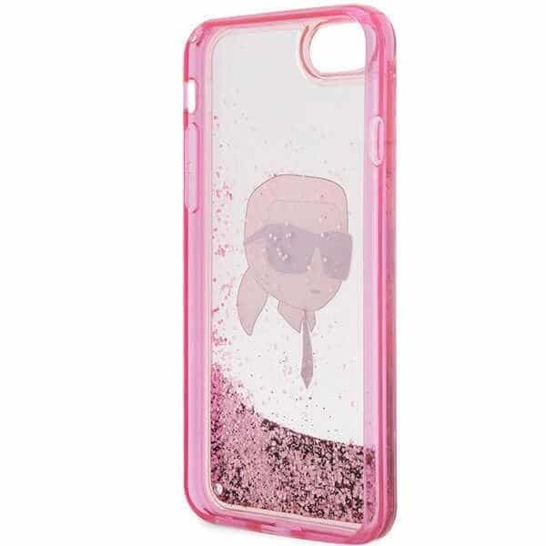 Karl Lagerfeld Liquid Glitter Karl's Head - θήκη για Apple iPhone 7 / 8 SE (2020) (2022) - Ροζ 7