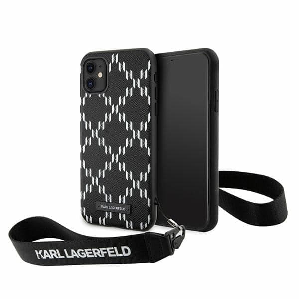 Karl Lagerfeld Monogram Losange Saffiano - θήκη για Apple iPhone 11 / XR - Μαύρο
