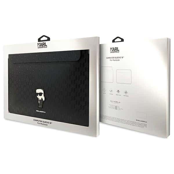 Karl Lagerfeld Θήκη KLCS16SAKHPKK 16" μαύρη/black Saffiano Monogram Ikonik 4