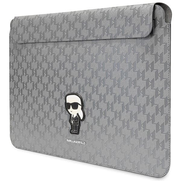 Karl Lagerfeld Θήκη KLCS14SAKHPKG 14" ασημί Saffiano Monogram Ikonik 2