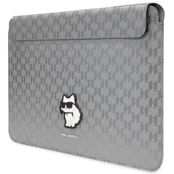 Karl Lagerfeld Θήκη KLCS14SAKHPCG 14" ασημί Saffiano Monogram Choupette 2