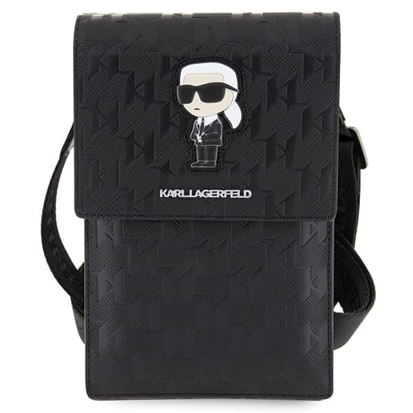 Karl Lagerfeld Τσάντα KLWBSAKHPKK μαύρη/black Saffiano Monogram Ikonik 2