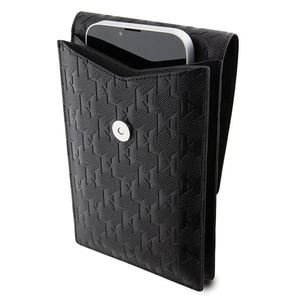 Karl Lagerfeld Τσάντα KLWBSAKHPKK μαύρη/black Saffiano Monogram Ikonik 4