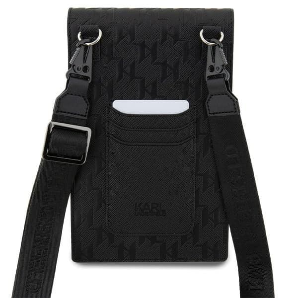 Karl Lagerfeld Τσάντα KLWBSAKHPKK μαύρη/black Saffiano Monogram Ikonik 5