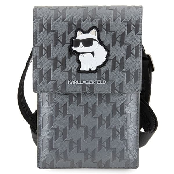 Karl Lagerfeld Τσάντα KLWBSAKHPCG ασημί Saffiano Monogram Choupette 2