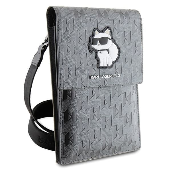 Karl Lagerfeld Τσάντα KLWBSAKHPCG ασημί Saffiano Monogram Choupette 3