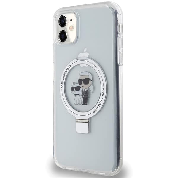 Karl Lagerfeld Ring Stand Karl&Choupette Magsafe - θήκη για Apple iPhone 11 / XR - Λευκό 2