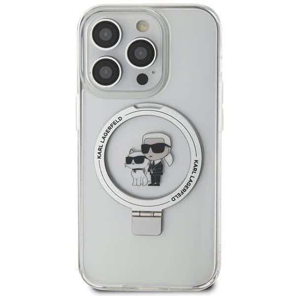 Karl Lagerfeld Ring Stand Karl&Choupette Magsafe - θήκη για Apple iPhone 11 / XR - Λευκό 3