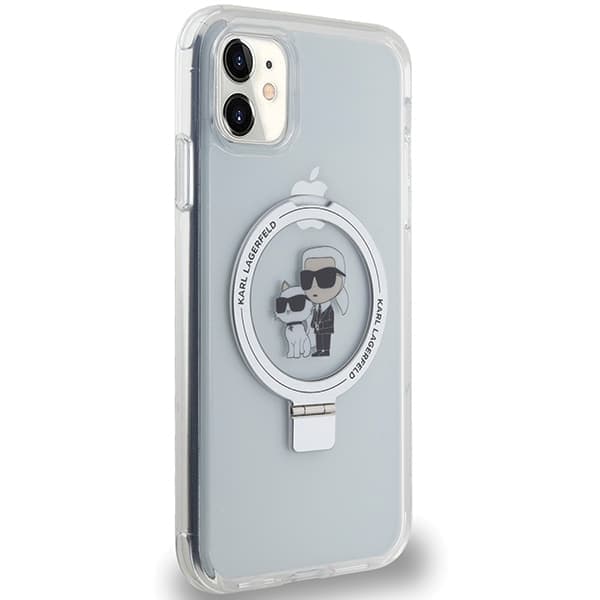 Karl Lagerfeld Ring Stand Karl&Choupette Magsafe - θήκη για Apple iPhone 11 / XR - Λευκό 4