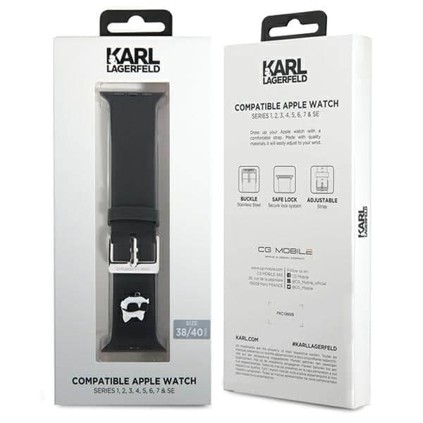 Karl Lagerfeld 3D Rubber Choupette Head - θήκη για Apple Watch 38mm (1st gen) / 40mm 41mm - Μαύρο 4