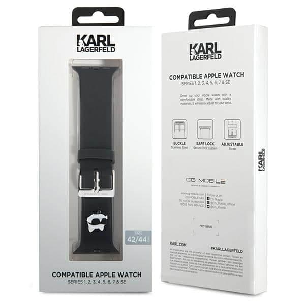 Karl Lagerfeld 3D Rubber Choupette Head - θήκη για Apple Watch 42mm (1st gen) / 44mm 45mm 49mm - Μαύρο 4