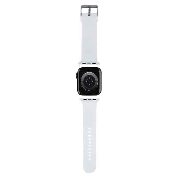 Karl Lagerfeld Pasek KLAWLSLCNH Apple Watch 42/44/45/49mm biały/white strap 3D Rubber Choupette Head 2