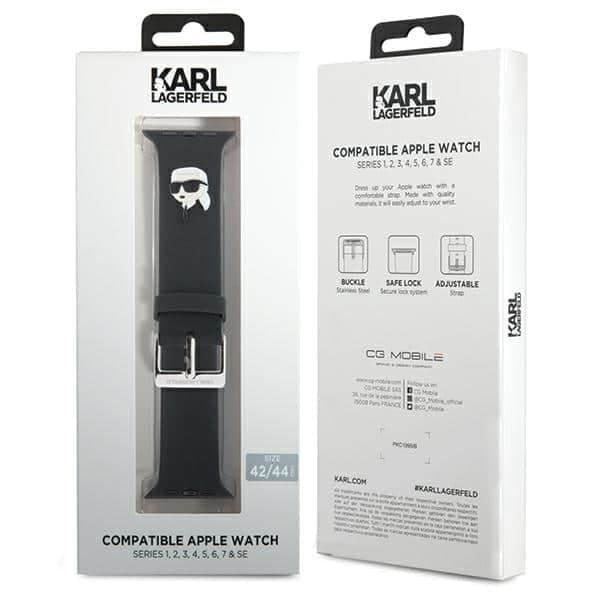 Karl Lagerfeld 3D Rubber Karl Head - θήκη για Apple Watch 42mm (1st gen) / 44mm 45mm 49mm - Μαύρο 4