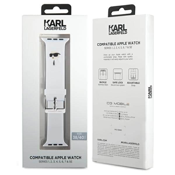 Karl Lagerfeld 3D Rubber Karl Head - θήκη για Apple Watch 38mm (1st gen) / 40mm 41mm - Λευκό 4