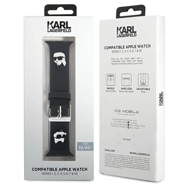 Karl Lagerfeld 3D Rubber Karl&Choupette - θήκη για Apple Watch 38mm (1st gen) / 40mm 41mm - Μαύρο 4