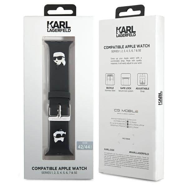 Karl Lagerfeld 3D Rubber Karl&Choupette - θήκη για Apple Watch 42mm (1st gen) / 44mm 45mm 49mm - Μαύρο 4