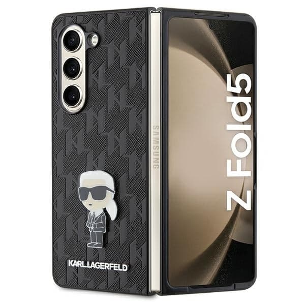 Karl Lagerfeld Saffiano Monogram Ikonik Pin - θήκη για Samsung Galaxy Z Fold5 - Μαύρο
