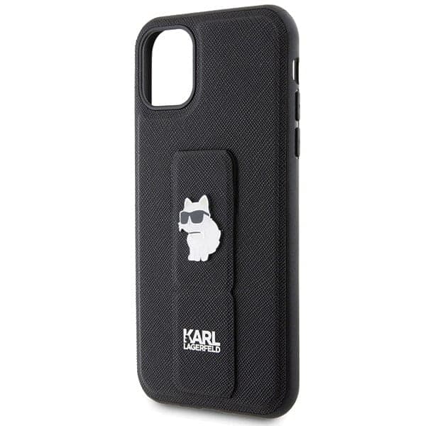 Karl Lagerfeld Gripstand Saffiano Choupette Pins - Apple iPhone 11 / XR - Μαύρο 6