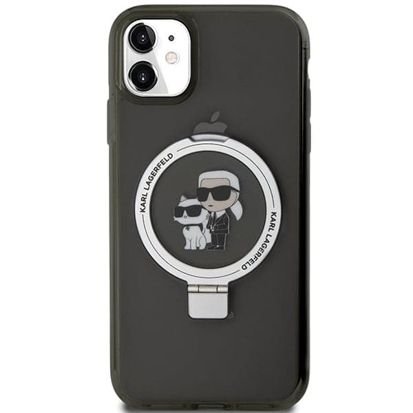 Karl Lagerfeld Ring Stand Karl&Choupette - θήκη για Apple iPhone 11 / XR - Μαύρο 3