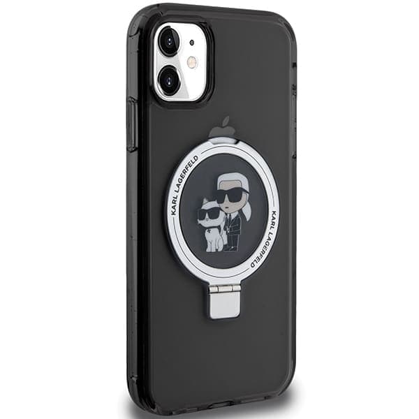 Karl Lagerfeld Ring Stand Karl&Choupette - θήκη για Apple iPhone 11 / XR - Μαύρο 4